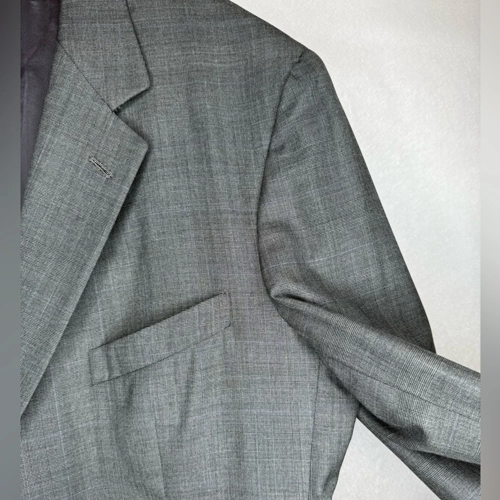 Brooks Brothers Golden Fleece Men's 100% Wool Blazer Gray Plaid 2 Button 44R